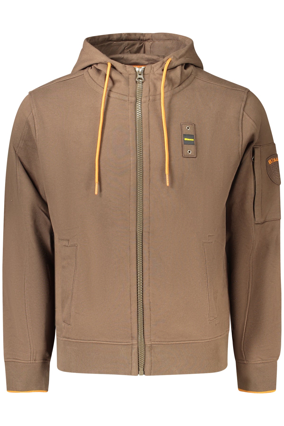 BLAUER FELPA CON ZIP UOMO MARRONE