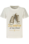 CONVERSE T-SHIRT MANICHE CORTE BAMBINA BIANCO