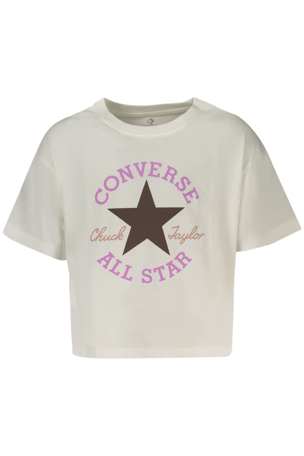 CONVERSE T-SHIRT MANICHE CORTE BAMBINA BIANCO