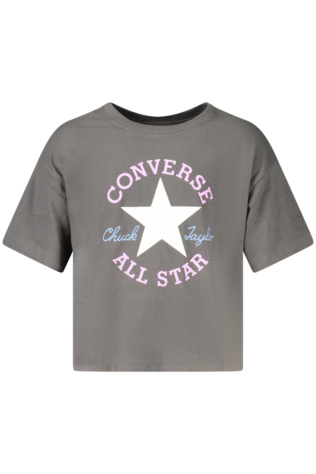 CONVERSE T-SHIRT MANICHE CORTE BAMBINA NERO