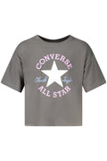 CONVERSE T-SHIRT MANICHE CORTE BAMBINA NERO