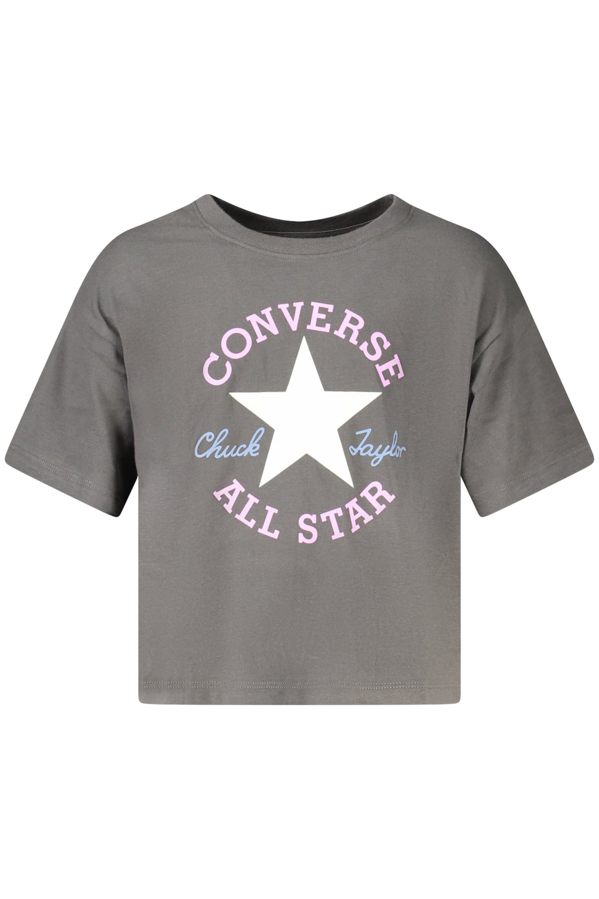 CONVERSE T-SHIRT MANICHE CORTE BAMBINA NERO