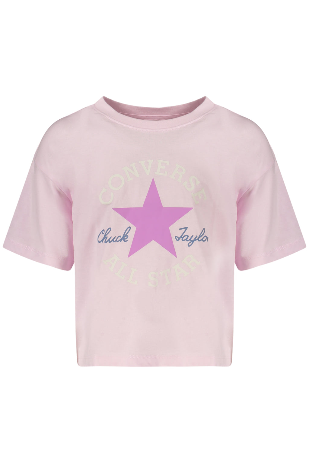 CONVERSE T-SHIRT MANICHE CORTE BAMBINA ROSA