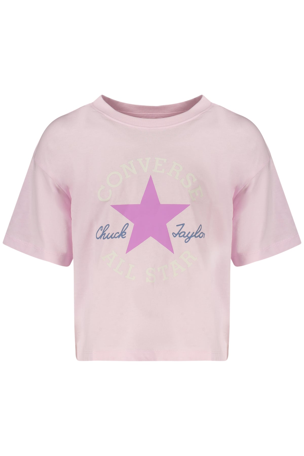 CONVERSE T-SHIRT MANICHE CORTE BAMBINA ROSA