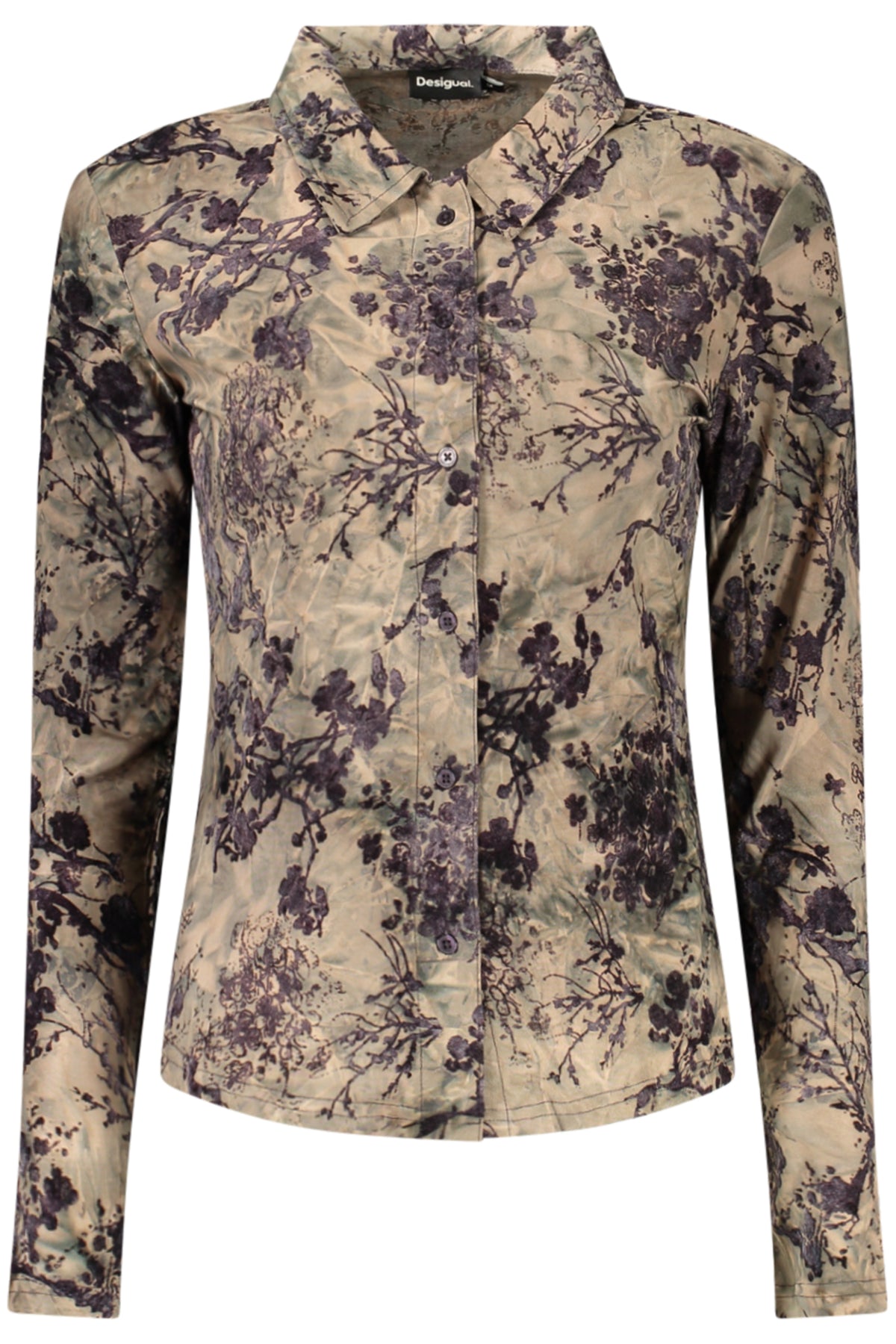 DESIGUAL CAMICIA MANICHE LUNGHE DONNA MARRONE