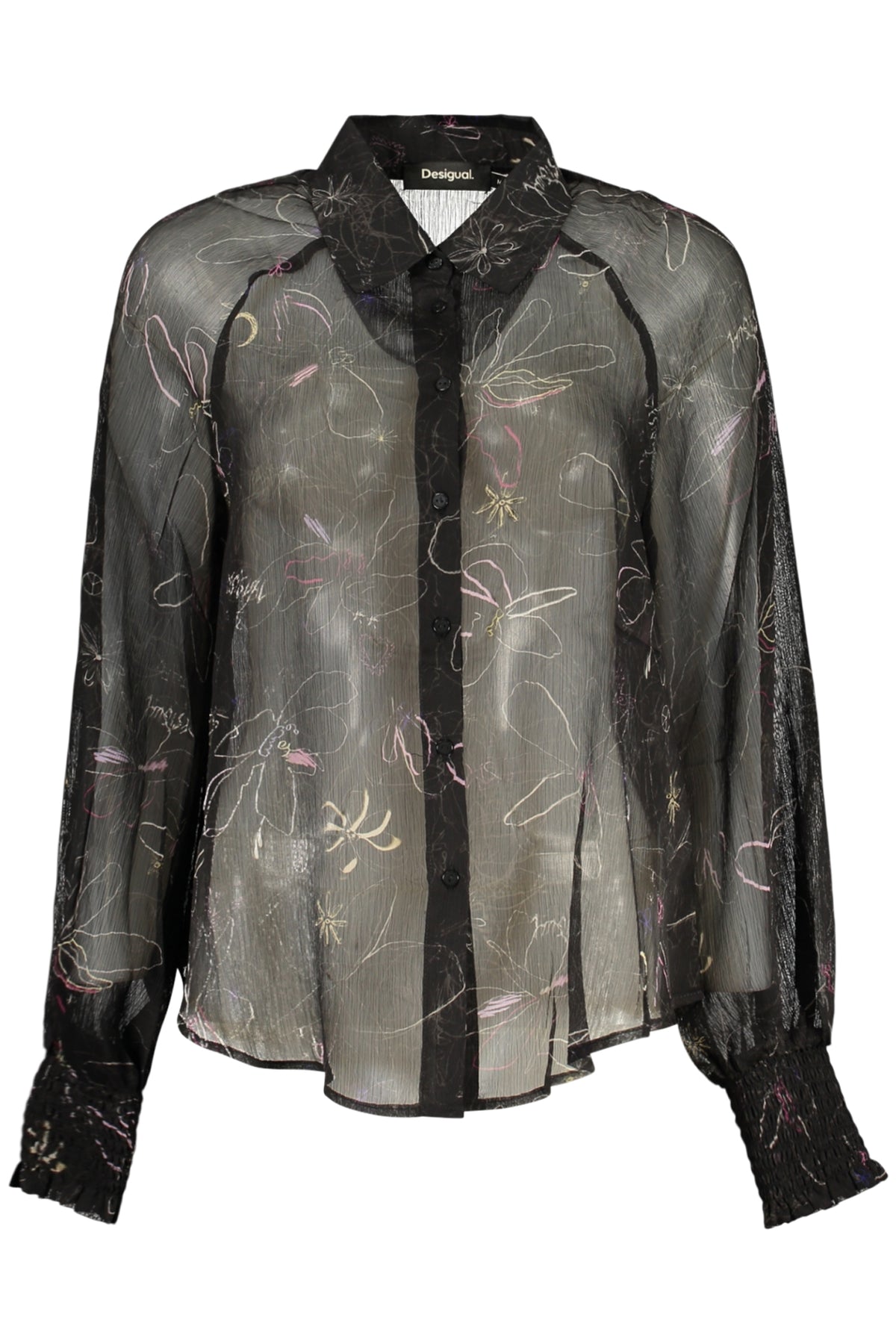 DESIGUAL CAMICIA MANICHE LUNGHE DONNA NERO
