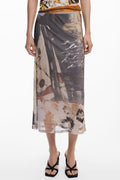 DESIGUAL GONNA LONGUETTE DONNA BEIGE