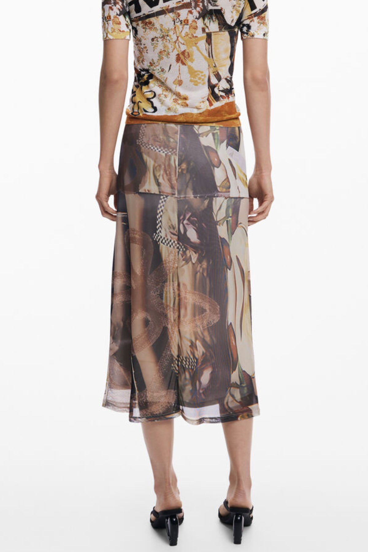 DESIGUAL GONNA LONGUETTE DONNA BEIGE
