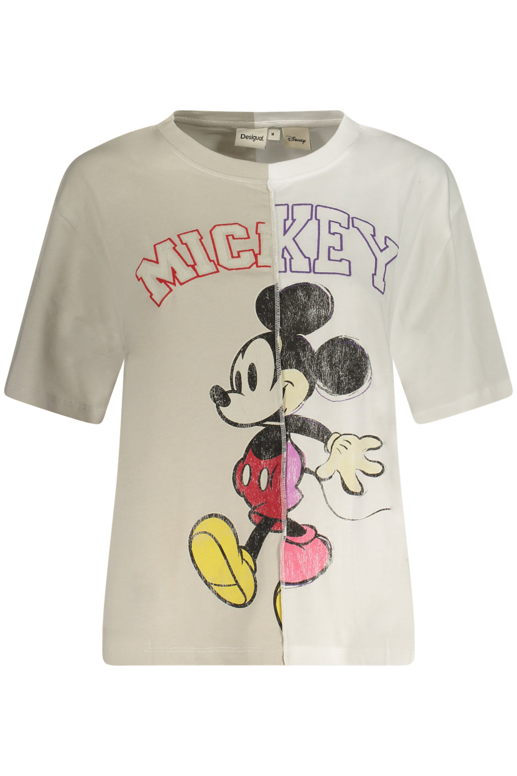 DESIGUAL T-SHIRT MANICHE CORTE DONNA BIANCO