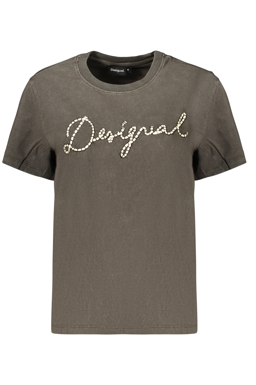 DESIGUAL T-SHIRT MANICHE CORTE DONNA GRIGIO