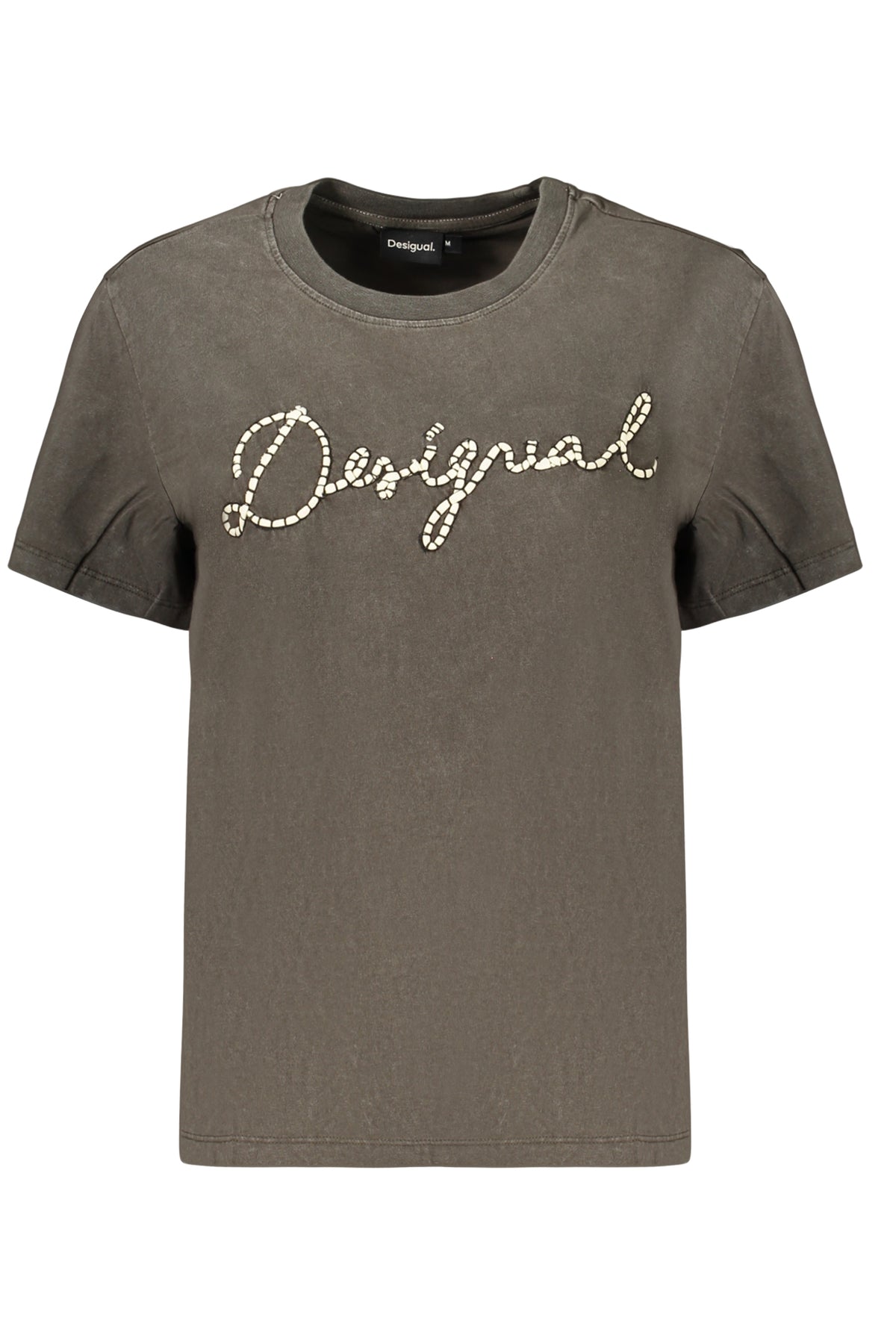 DESIGUAL T-SHIRT MANICHE CORTE DONNA GRIGIO
