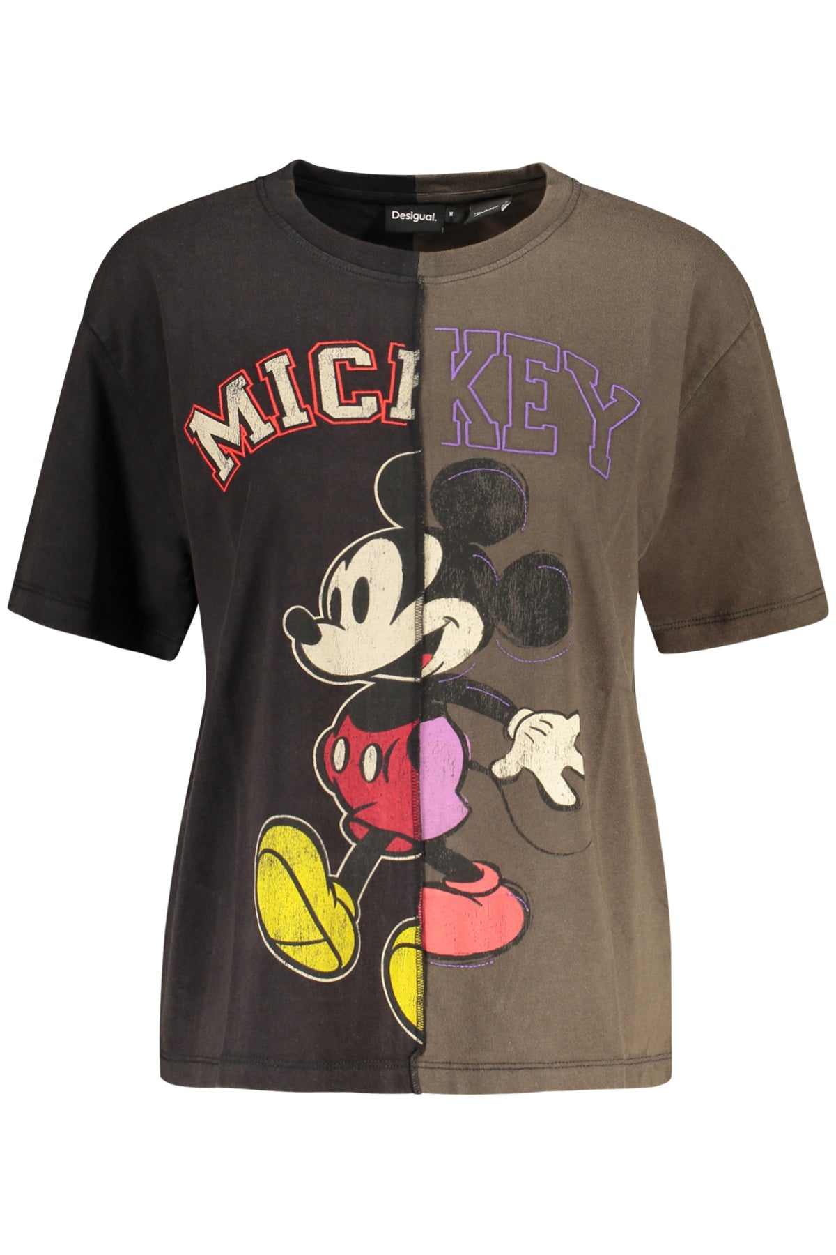 DESIGUAL T-SHIRT MANICHE CORTE DONNA NERO