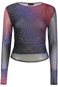 DESIGUAL T-SHIRT MANICHE LUNGHE DONNA BLU