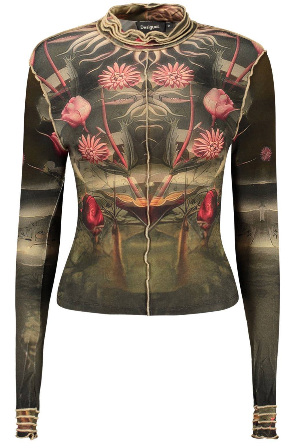DESIGUAL T-SHIRT MANICHE LUNGHE DONNA NERO