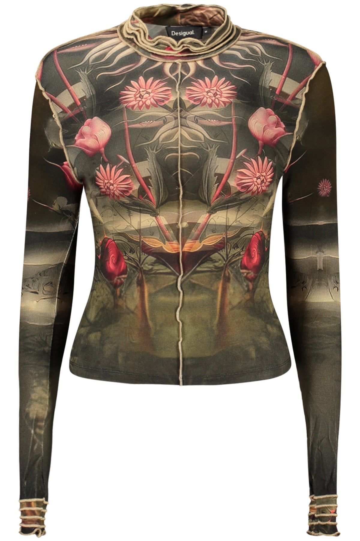 DESIGUAL T-SHIRT MANICHE LUNGHE DONNA NERO