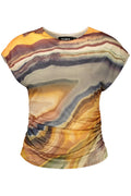 DESIGUAL T-SHIRT SENZA MANICHE DONNA BEIGE