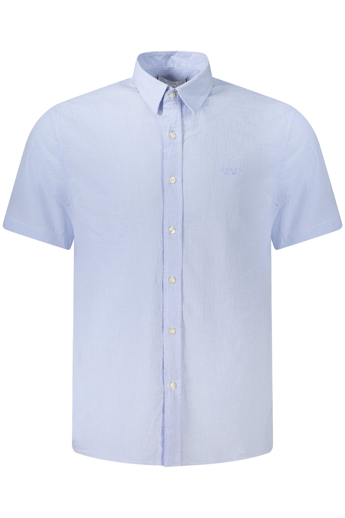 GUESS JEANS CAMICIA MANICHE CORTE UOMO AZZURRO