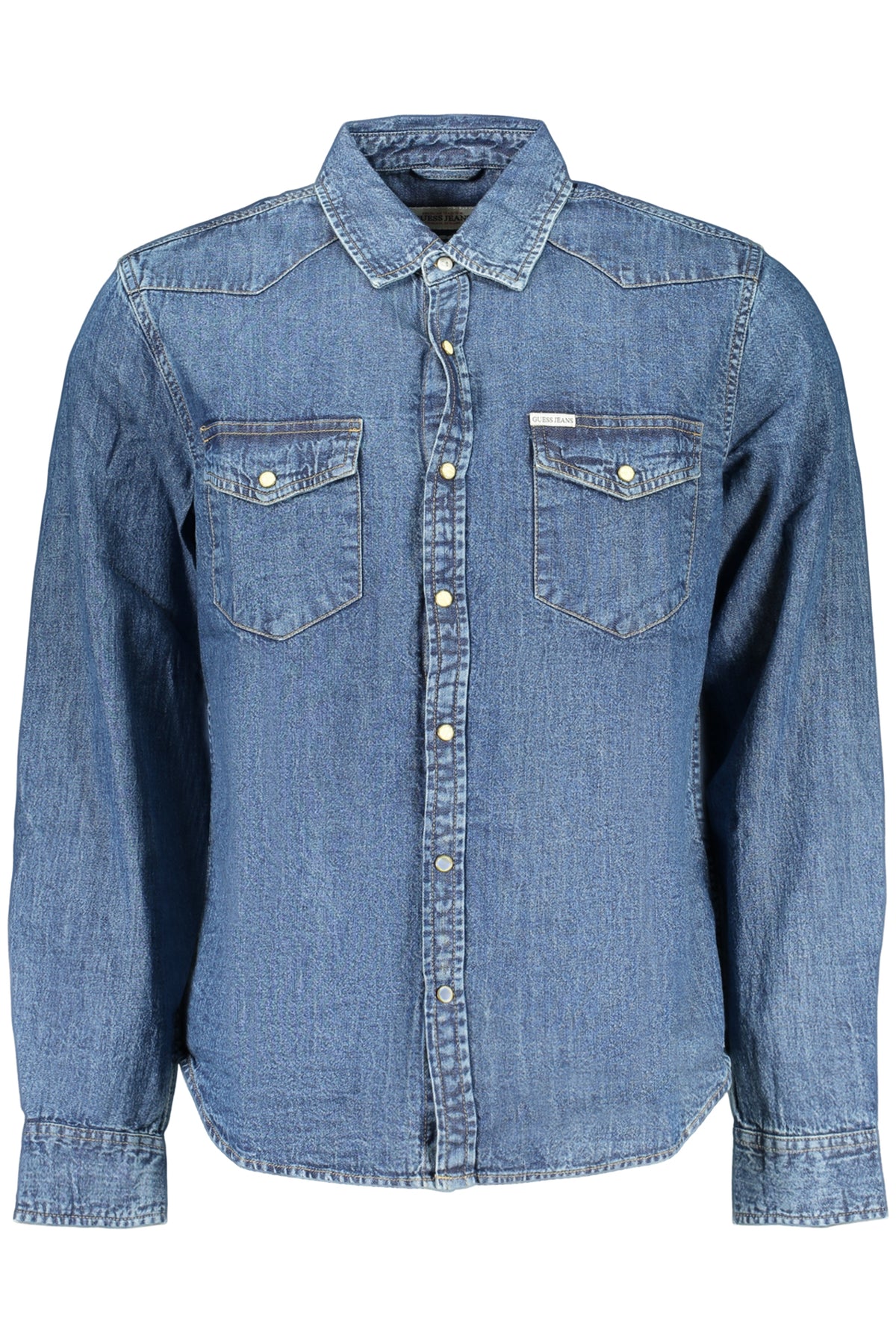 GUESS JEANS CAMICIA MANICHE LUNGHE UOMO BLU