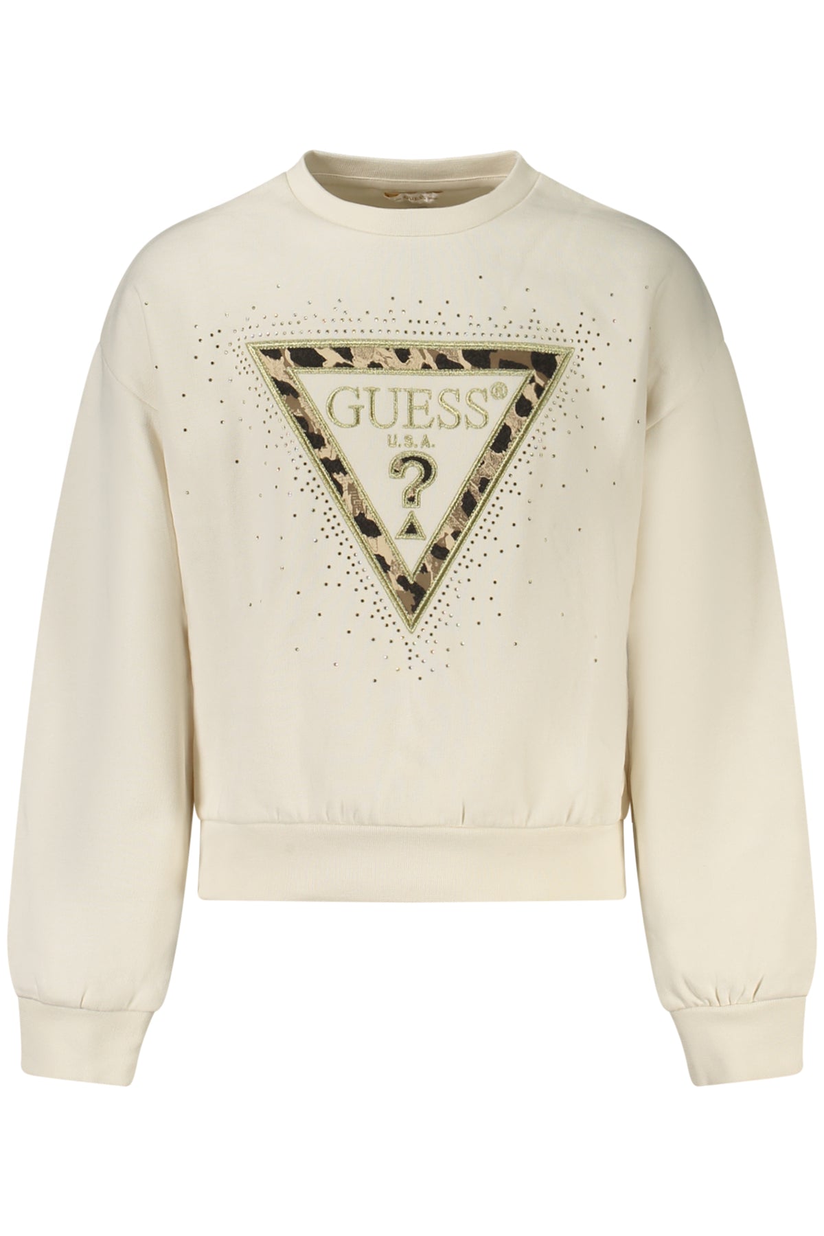 GUESS JEANS FELPA SENZA ZIP BAMBINA BIANCO