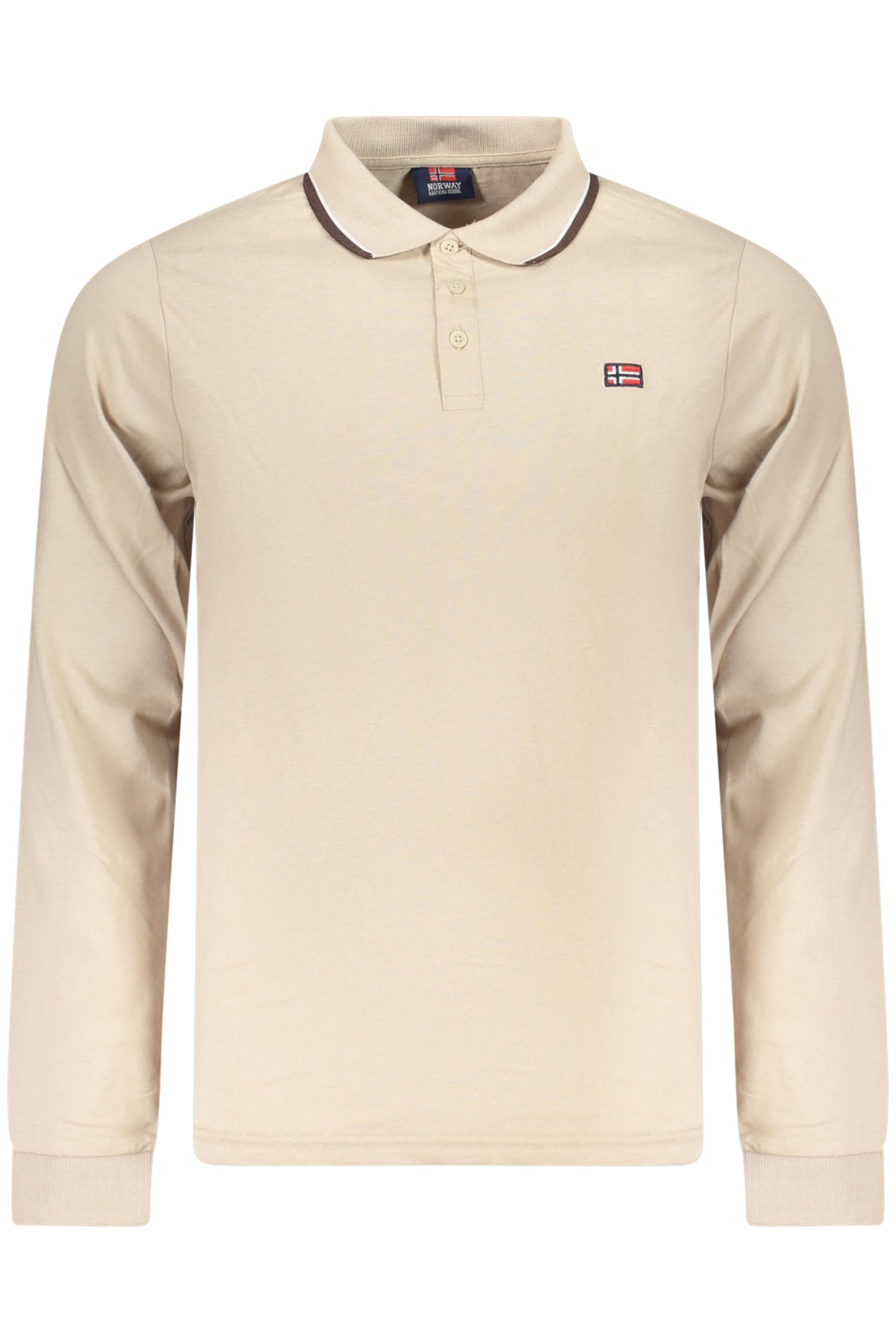 NORWAY 1963 POLO MANICHE LUNGHE UOMO BEIGE